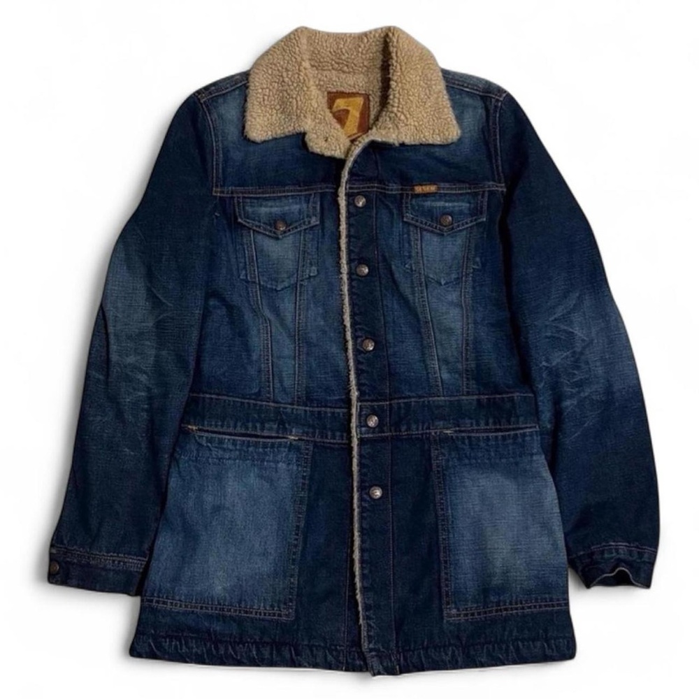 Y2K Vintage Sherpa Jean Jacket 2001 7 For All Mankind